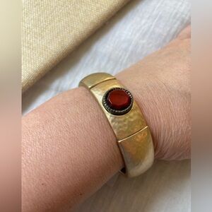 Chico’s Vintage Inspired Stretch‎ Bracelet with Dark Red Stones
